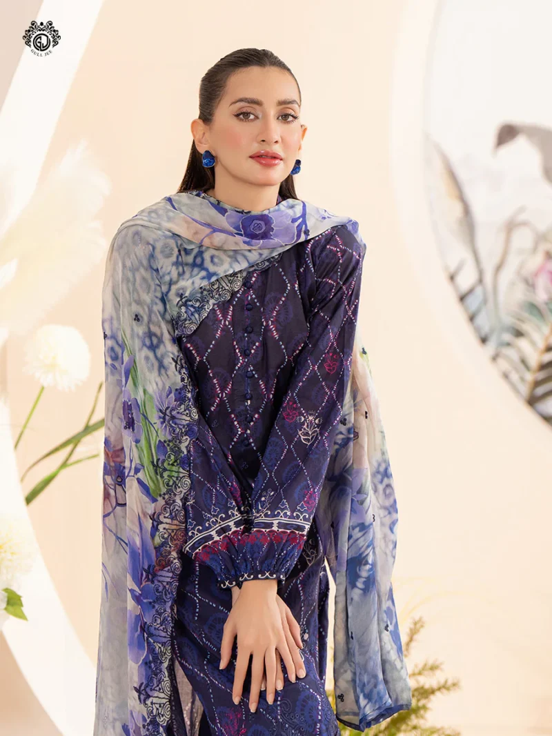 SOZ KESIMI 3 PC UN-STITCHED LUXURY LAWN - Image 3