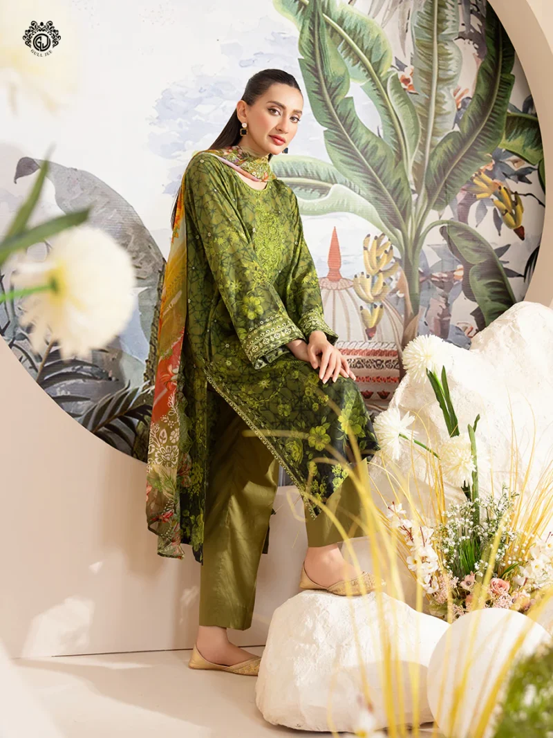 SOZ KESIMI 3 PC UN-STITCHED LUXURY LAWN - Image 2