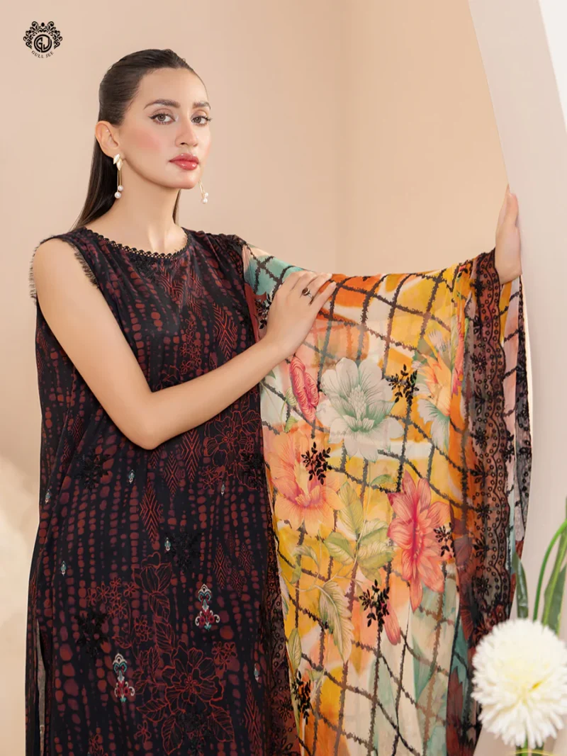 SOZ KESIMI 3 PC UN-STITCHED LUXURY LAWN - Image 3