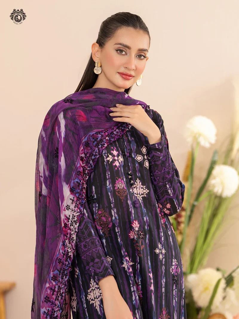 SOZ KESIMI 3 PC UN-STITCHED LUXURY LAWN - Image 3